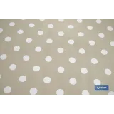 ROLLO DE MANTEL ANTIMANCHAS DE LUNARES BEIGE 1,40 X 20 M (PACK: 1 UDS) - Almacén de Ferretería Acor
