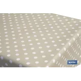 ROLLO DE MANTEL ANTIMANCHAS DE LUNARES BEIGE 1,40 X 20 M (PACK: 1 UDS) - Almacén de Ferretería Acor