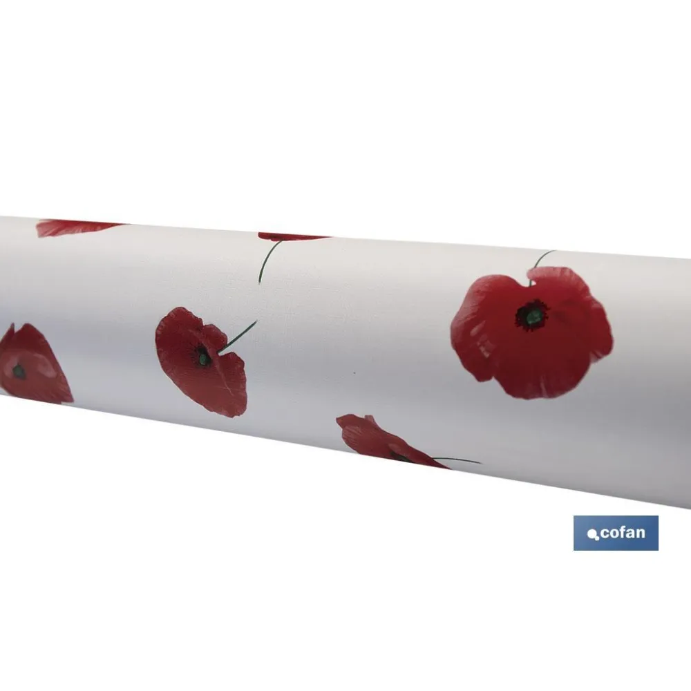 ROLLO DE HULE DISEÑO AMAPOLAS 1,40 X 20 M (PACK: 1 UDS) - Almacén de Ferretería Acor