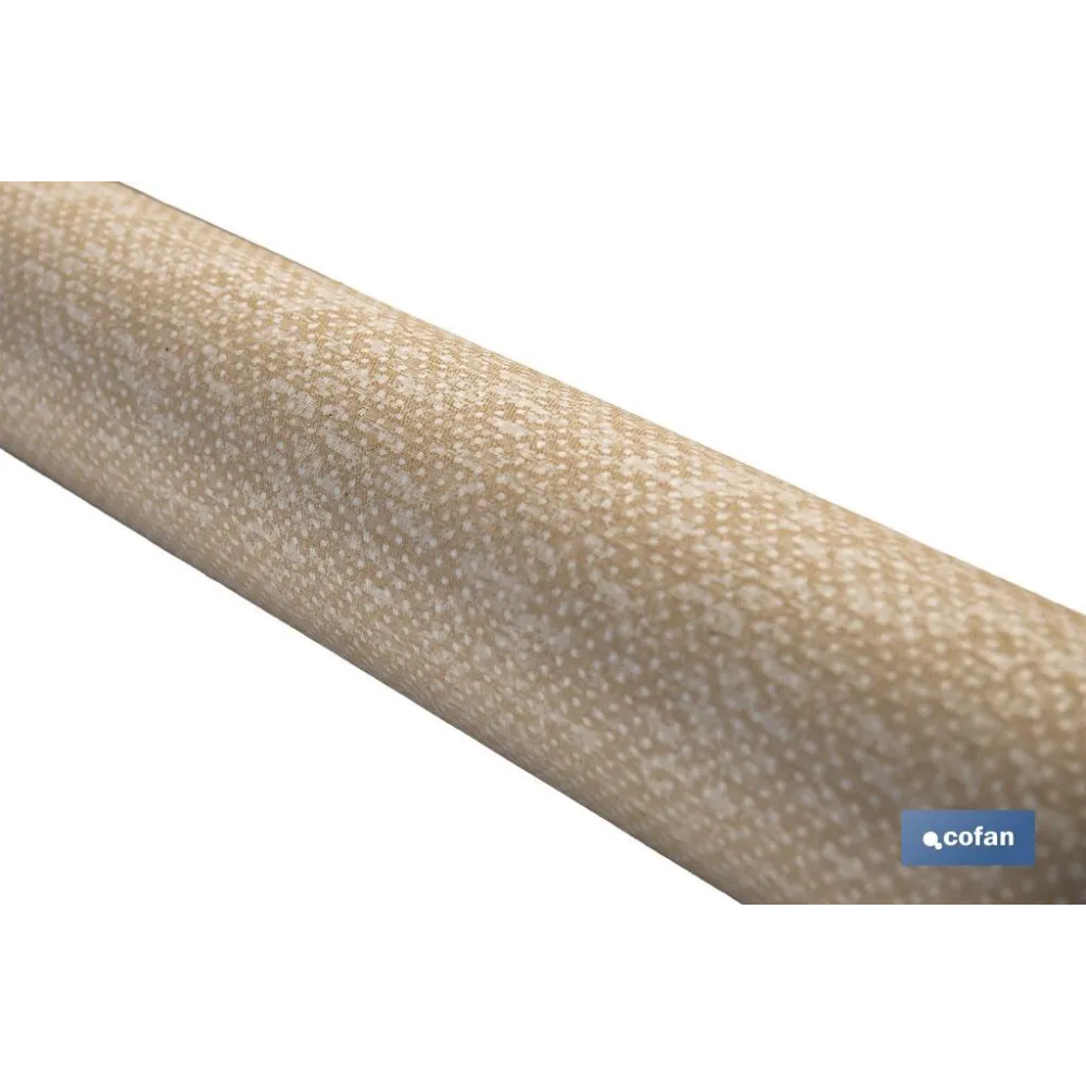 ROLLO DE MANTEL ANTIMANCHAS RESINADO TEXTURA BEIGE 60 % ALGODÓN, 40 % POLIÉSTER 1,40 X 20 M - Almacén de Ferretería Acor