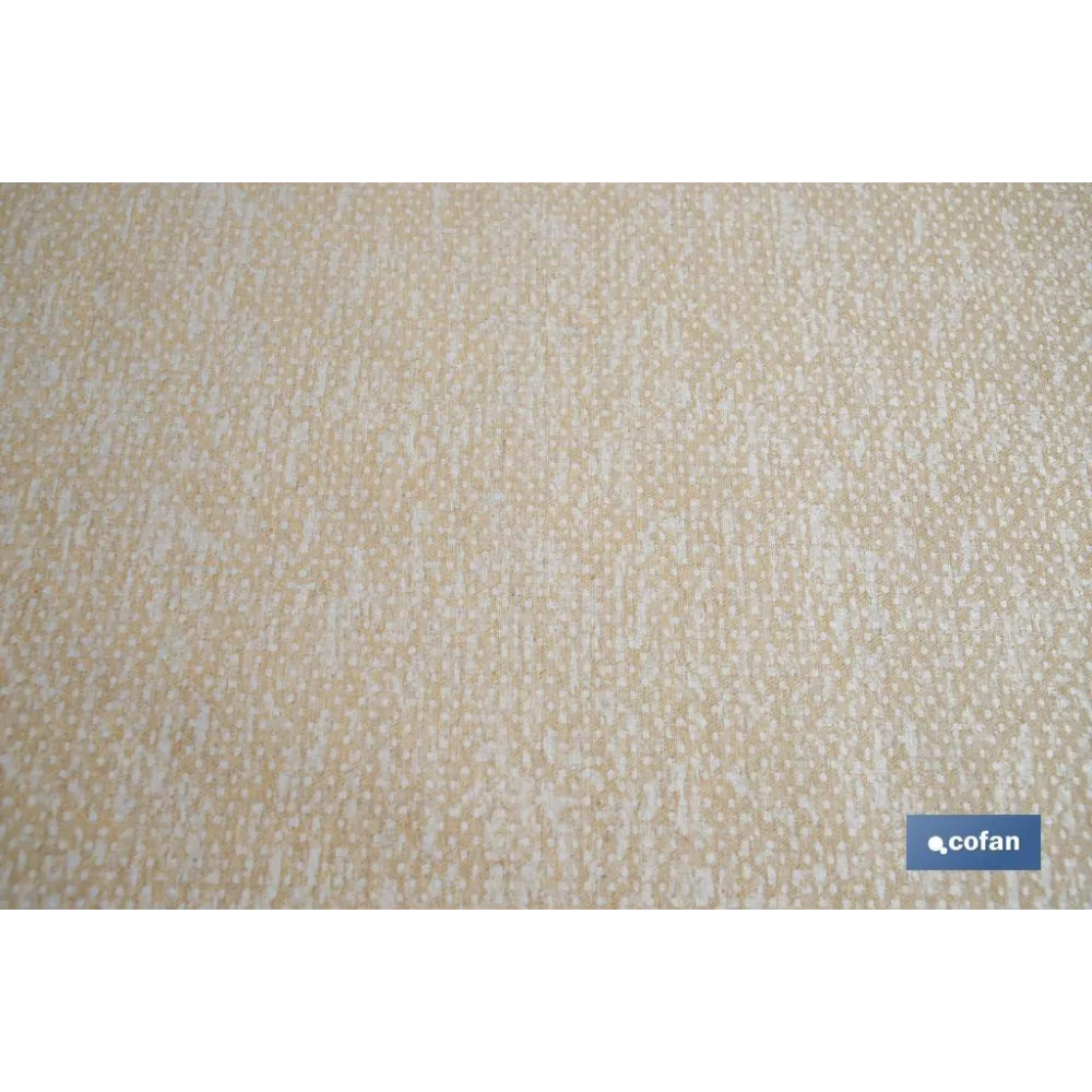ROLLO DE MANTEL ANTIMANCHAS RESINADO TEXTURA BEIGE 60 % ALGODÓN, 40 % POLIÉSTER 1,40 X 20 M - Almacén de Ferretería Acor