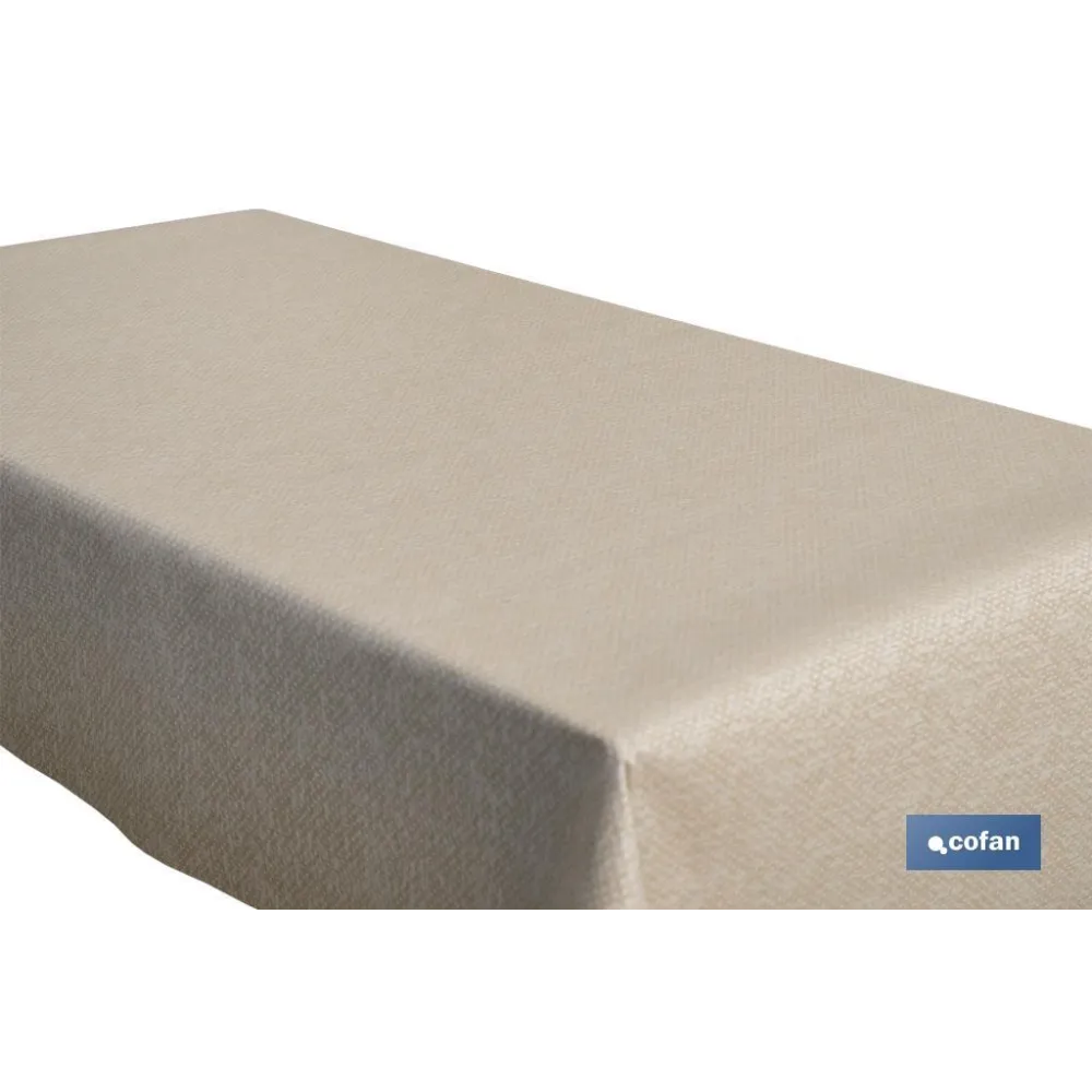 ROLLO DE MANTEL ANTIMANCHAS RESINADO TEXTURA BEIGE 60 % ALGODÓN, 40 % POLIÉSTER 1,40 X 20 M - Almacén de Ferretería Acor