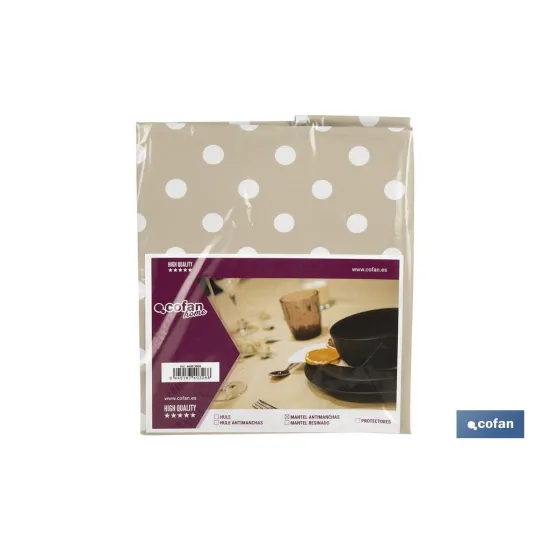 MANTEL ANTIMANCHA LUNARES BEIGE 1,40 X 3,00 (PACK: 1 UDS) - Almacén de Ferretería Acor