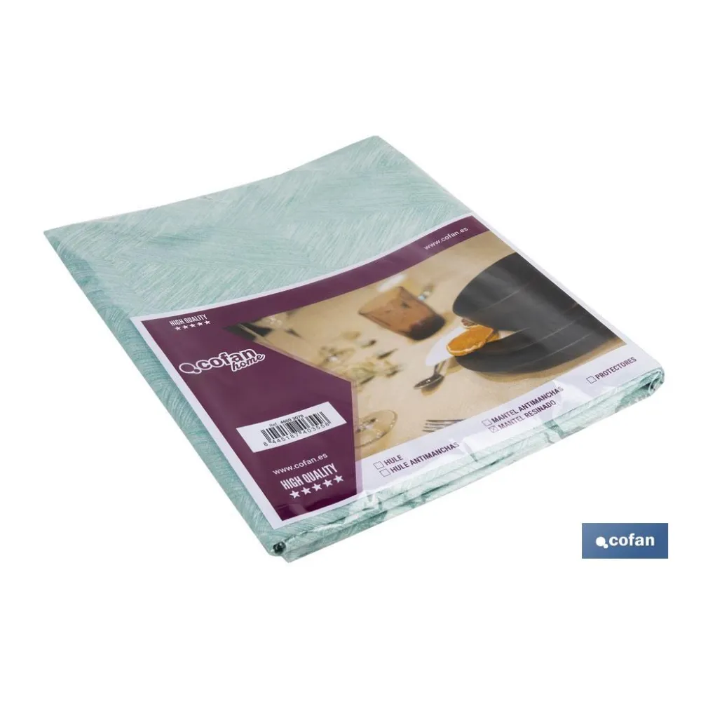 MANTEL ANTIMANCHAS RESINADO TURQUESA 1,40 x2,00m (PACK: 1 UDS) - Almacén de Ferretería Acor