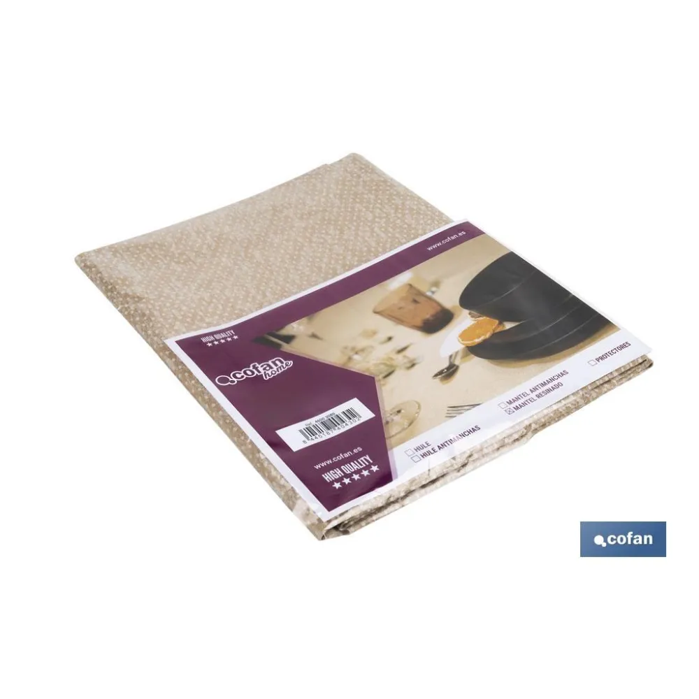 MANTEL ANTIMANCHAS RESINADO TEXTURA BEIGE  1,40 x 1,80m (PACK: 1 UDS) - Almacén de Ferretería Acor