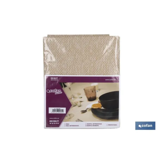 MANTEL ANTIMANCHAS RESINADO TEXTURA BEIGE  1,40 x 3,00m (PACK: 1 UDS) - Almacén de Ferretería Acor