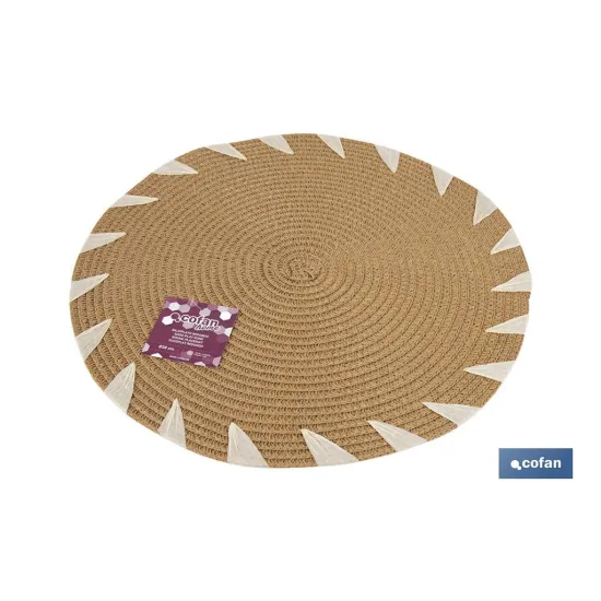 BAJOPLATO REDONDO DE COLOR NATURAL MEDIDA 38 CM (PACK: 6 UDS) - Almacén de Ferretería Acor