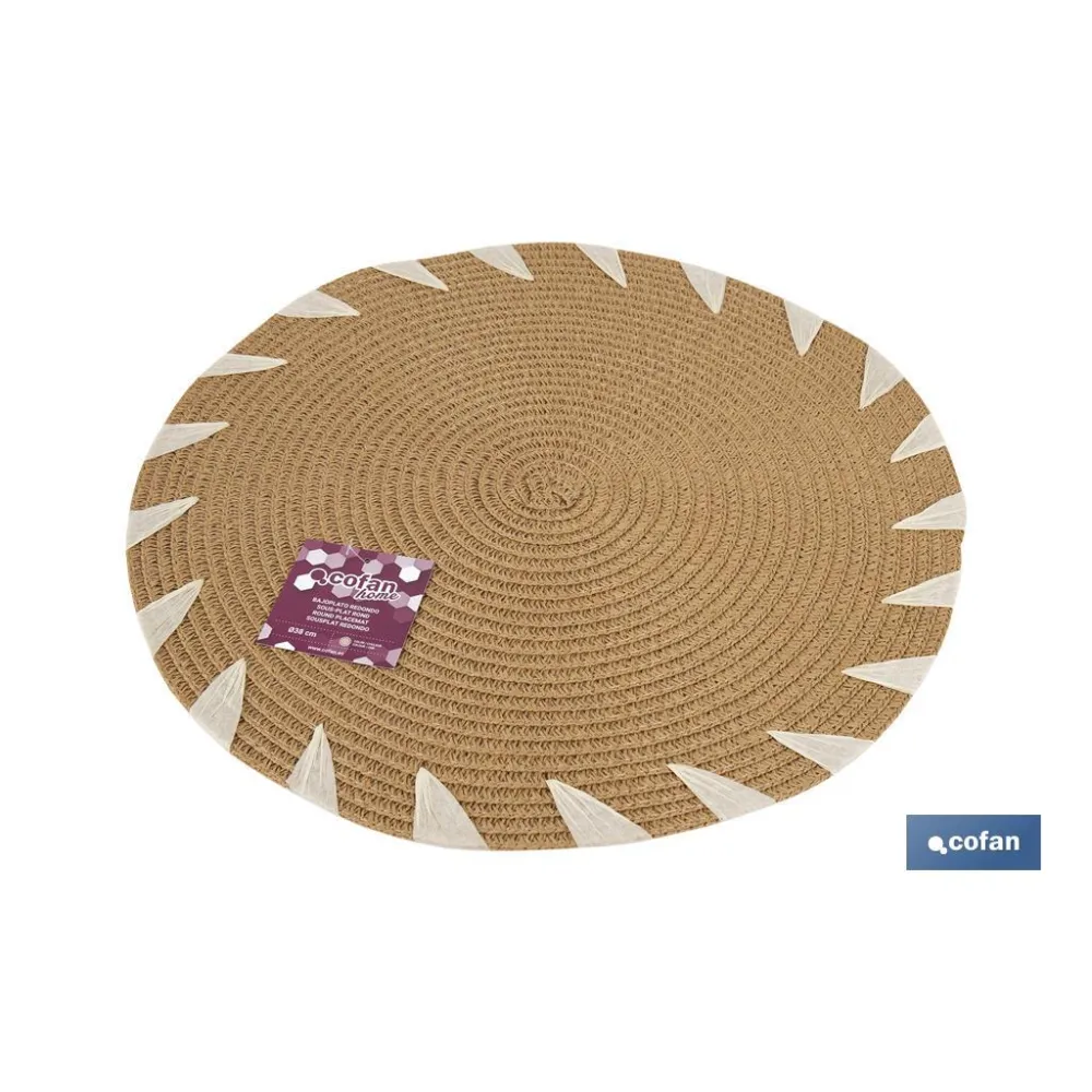 BAJOPLATO REDONDO DE COLOR NATURAL MEDIDA 38 CM (PACK: 6 UDS) - Almacén de Ferretería Acor