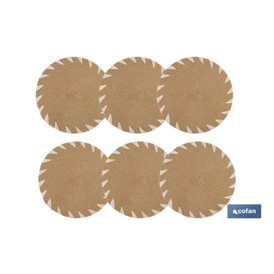 BAJOPLATO REDONDO DE COLOR NATURAL MEDIDA 38 CM (PACK: 6 UDS) - Almacén de Ferretería Acor