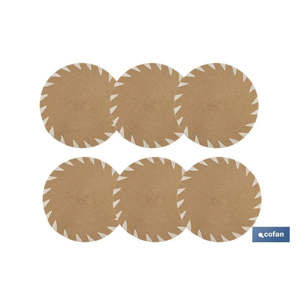 BAJOPLATO REDONDO DE COLOR NATURAL MEDIDA 38 CM (PACK: 6 UDS) - Almacén de Ferretería Acor