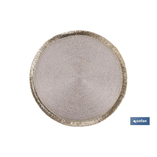 BAJOPLATO REDONDO DE COLOR CHAMPAGNE MEDIDA 38 CM (PACK: 6 UDS) - Almacén de Ferretería Acor