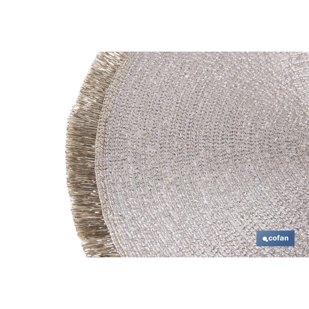 BAJOPLATO REDONDO DE COLOR CHAMPAGNE MEDIDA 38 CM (PACK: 6 UDS) - Almacén de Ferretería Acor