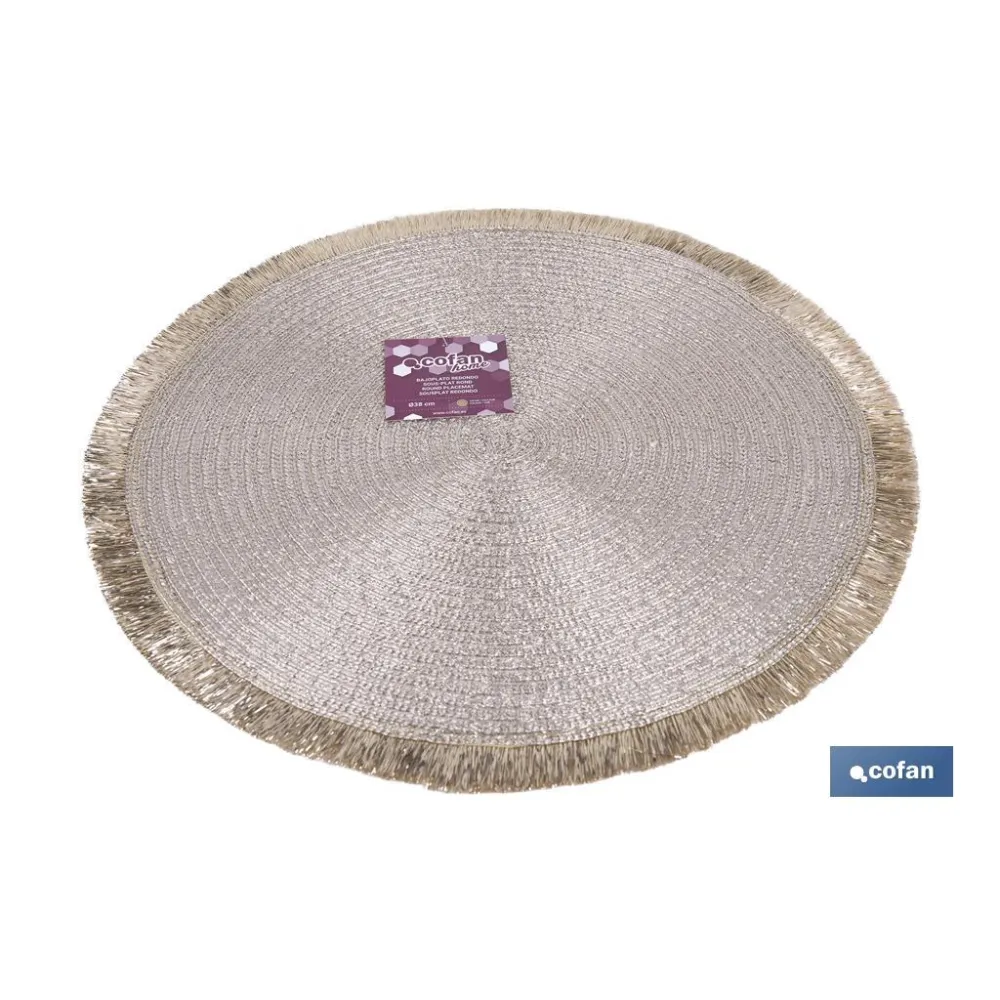 BAJOPLATO REDONDO DE COLOR CHAMPAGNE MEDIDA 38 CM (PACK: 6 UDS) - Almacén de Ferretería Acor
