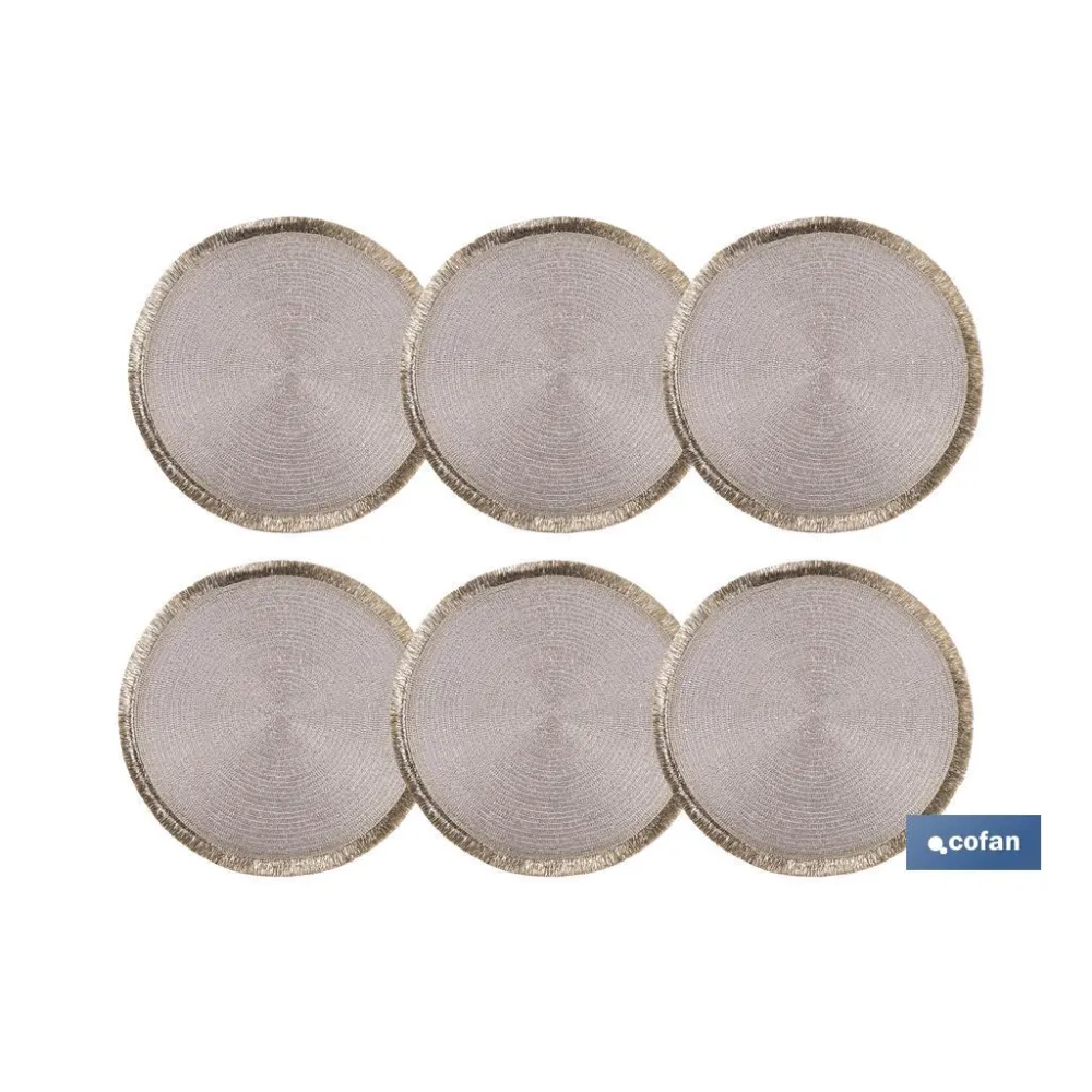 BAJOPLATO REDONDO DE COLOR CHAMPAGNE MEDIDA 38 CM (PACK: 6 UDS) - Almacén de Ferretería Acor