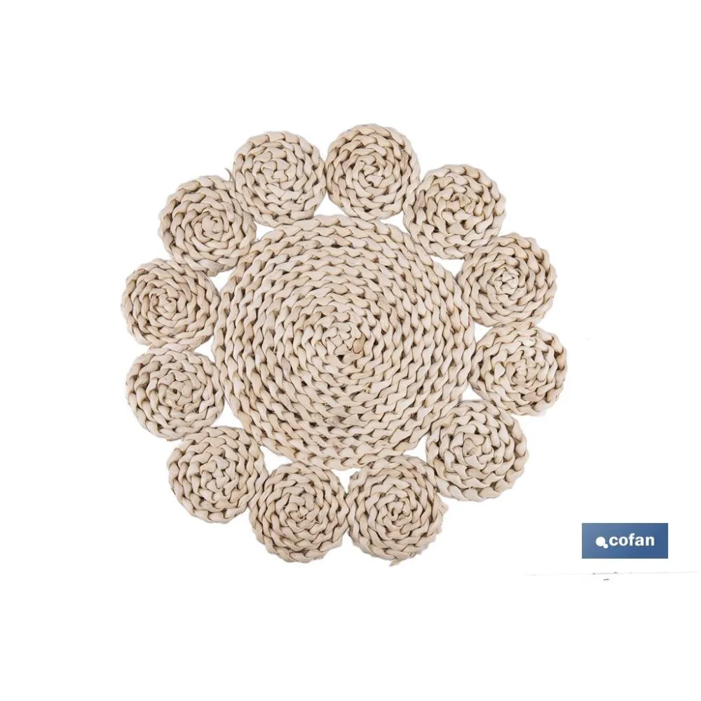 BAJOPLATO FORMA CIRCULOS  FIBRA NATURAL MEDIDA 35 CM (PACK: 6 UDS) - Almacén de Ferretería Acor