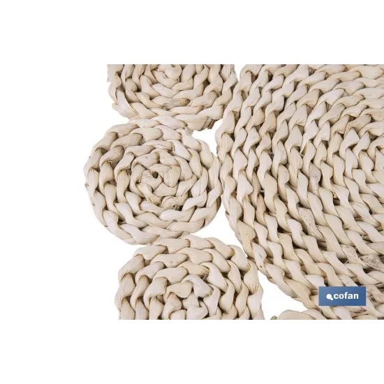 BAJOPLATO FORMA CIRCULOS  FIBRA NATURAL MEDIDA 35 CM (PACK: 6 UDS) - Almacén de Ferretería Acor