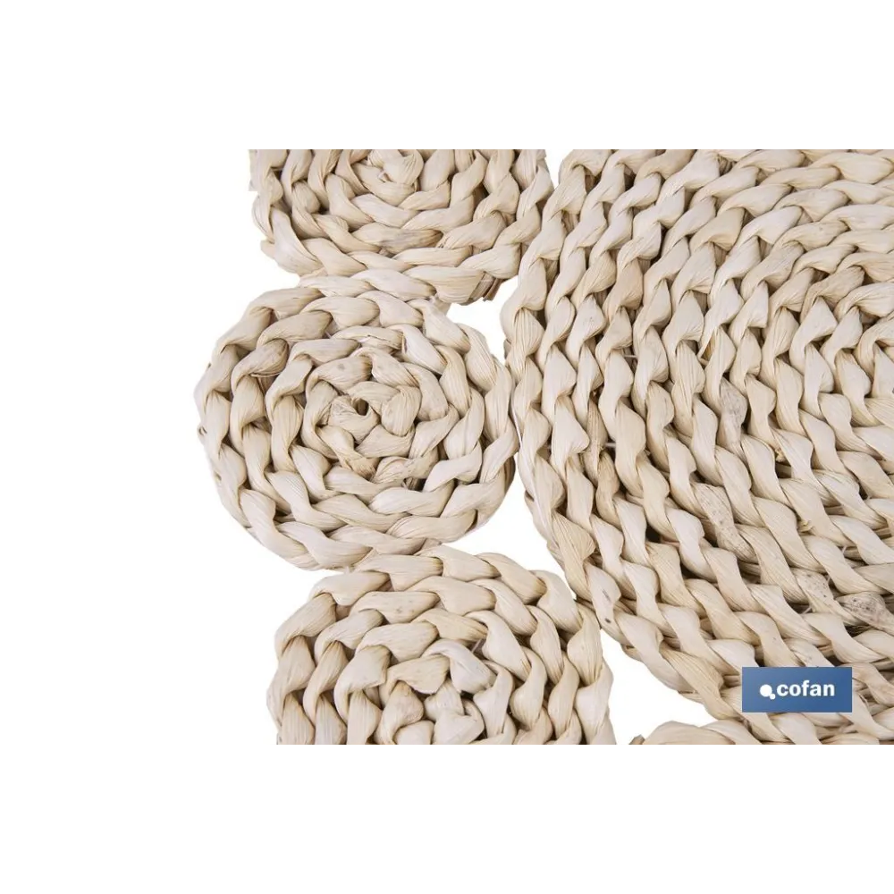 BAJOPLATO FORMA CIRCULOS  FIBRA NATURAL MEDIDA 35 CM (PACK: 6 UDS) - Almacén de Ferretería Acor