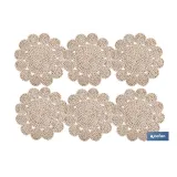 BAJOPLATO FORMA CIRCULOS  FIBRA NATURAL MEDIDA 35 CM (PACK: 6 UDS) - Almacén de Ferretería Acor