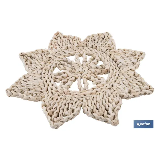 BAJOPLATO EN FORMA ESTRELLA  FIBRA NATURAL MEDIDA 30 CM (PACK: 6 UDS) - Almacén de Ferretería Acor