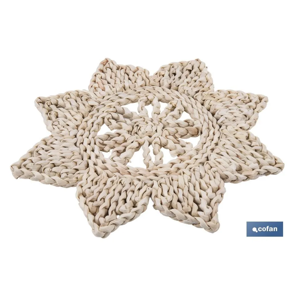 BAJOPLATO EN FORMA ESTRELLA  FIBRA NATURAL MEDIDA 30 CM (PACK: 6 UDS) - Almacén de Ferretería Acor
