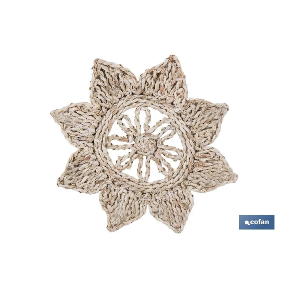 BAJOPLATO EN FORMA ESTRELLA  FIBRA NATURAL MEDIDA 30 CM (PACK: 6 UDS) - Almacén de Ferretería Acor