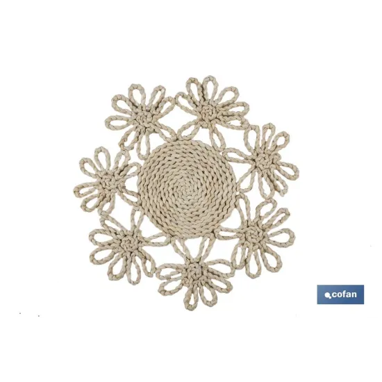 BAJOPLATO FORMA FLOR  FIBRA NATURAL MEDIDA 35 CM (PACK: 6 UDS) - Almacén de Ferretería Acor