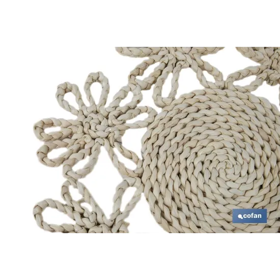 BAJOPLATO FORMA FLOR  FIBRA NATURAL MEDIDA 35 CM (PACK: 6 UDS) - Almacén de Ferretería Acor