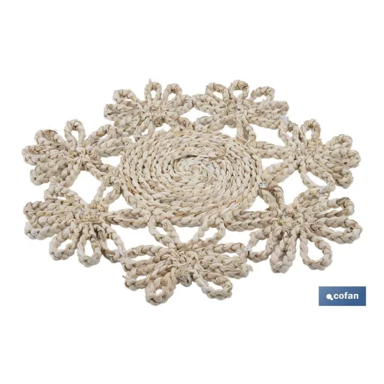 BAJOPLATO FORMA FLOR  FIBRA NATURAL MEDIDA 35 CM (PACK: 6 UDS) - Almacén de Ferretería Acor