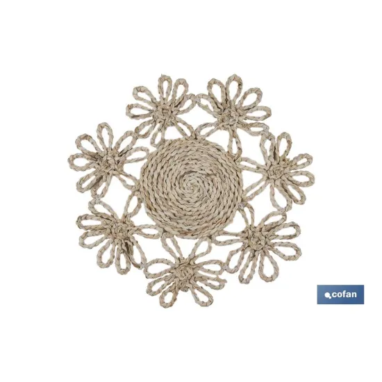 BAJOPLATO FORMA FLOR  FIBRA NATURAL MEDIDA 35 CM (PACK: 6 UDS) - Almacén de Ferretería Acor
