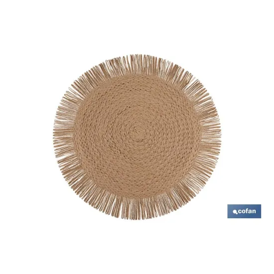 BAJOPLATO REDONDO FLECOS DE COLOR NATURAL MEDIDA 38 CM (PACK: 6 UDS) - Almacén de Ferretería Acor