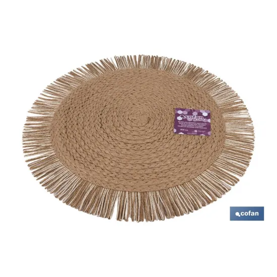 BAJOPLATO REDONDO FLECOS DE COLOR NATURAL MEDIDA 38 CM (PACK: 6 UDS) - Almacén de Ferretería Acor