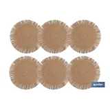 BAJOPLATO REDONDO FLECOS DE COLOR NATURAL MEDIDA 38 CM (PACK: 6 UDS) - Almacén de Ferretería Acor
