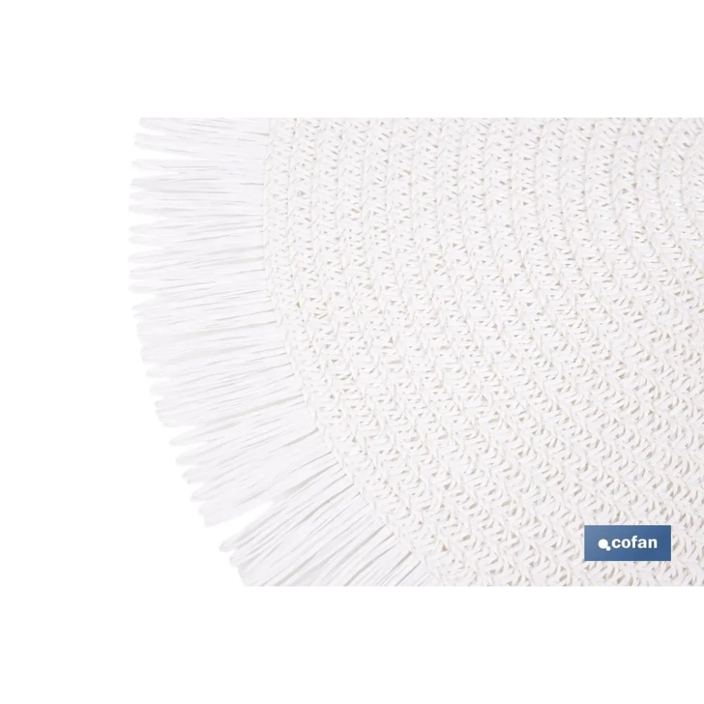 BAJOPLATO REDONDO FLECOS DE COLOR BLANCO MEDIDA 38 CM (PACK: 6 UDS) - Almacén de Ferretería Acor