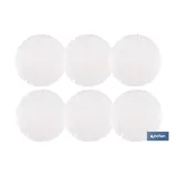 BAJOPLATO REDONDO FLECOS DE COLOR BLANCO MEDIDA 38 CM (PACK: 6 UDS) - Almacén de Ferretería Acor