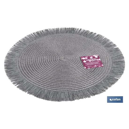 BAJOPLATO REDONDO FLECOS DE COLOR GRIS  MEDIDA 38 CM (PACK: 6 UDS) - Almacén de Ferretería Acor