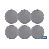 BAJOPLATO REDONDO FLECOS DE COLOR GRIS  MEDIDA 38 CM (PACK: 6 UDS) - Almacén de Ferretería Acor
