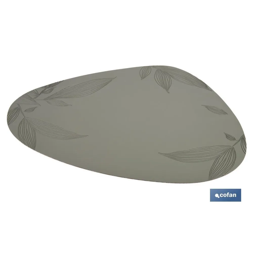 BAJOPLATO FORMA TRIANGULAR DE COLOR VERDE CLARO  ESTAMPADO  MEDIDA 45 X 36 CM (PACK: 6 UDS) - Almacén de Ferretería Acor