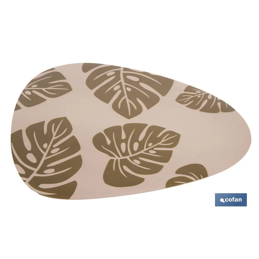 BAJOPLATO FORMA TRIANGULAR DE COLOR MARRON CLARO  ESTAMPADO  MEDIDA 45 X 36 CM (PACK: 6 UDS) - Almacén de Ferretería Acor