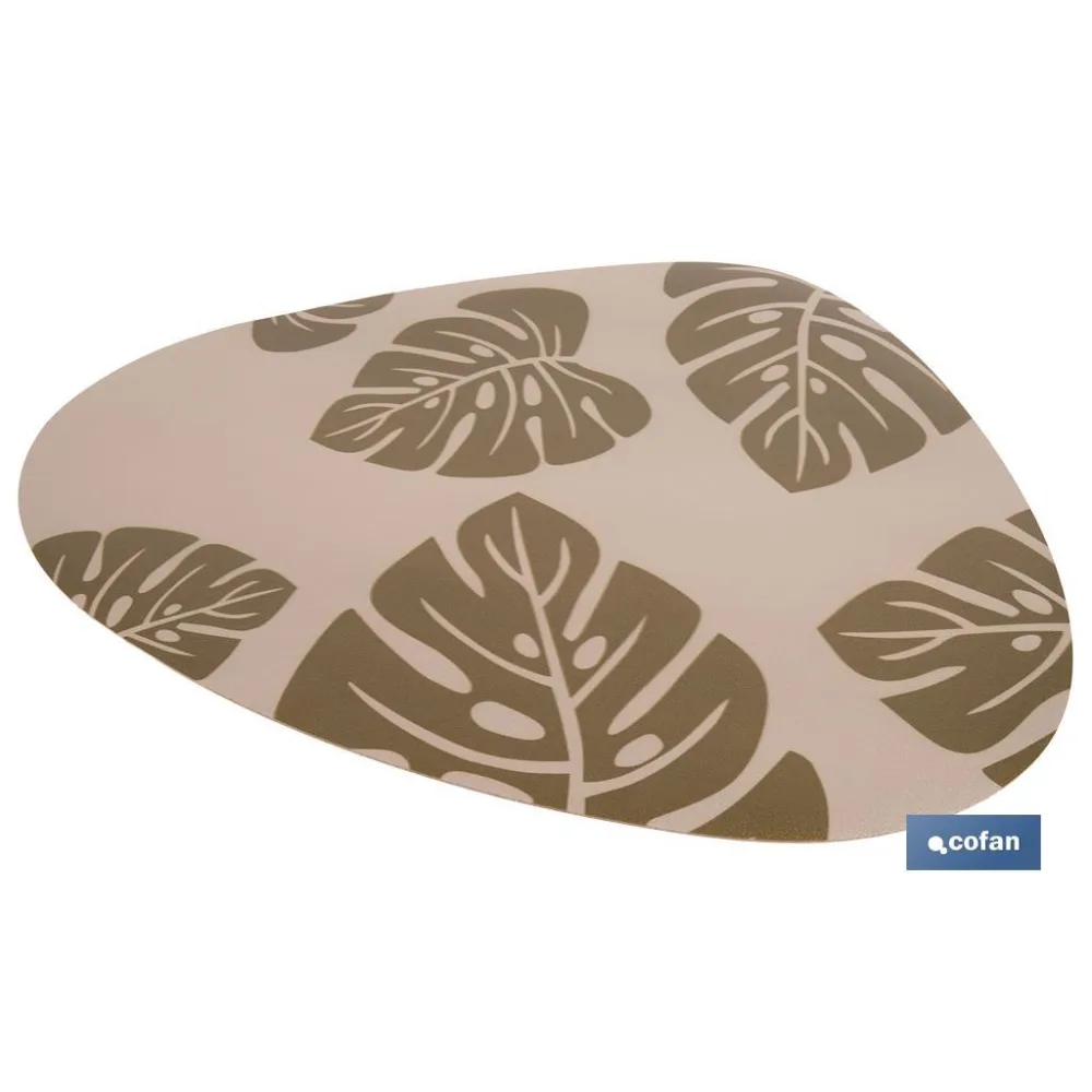 BAJOPLATO FORMA TRIANGULAR DE COLOR MARRON CLARO  ESTAMPADO  MEDIDA 45 X 36 CM (PACK: 6 UDS) - Almacén de Ferretería Acor