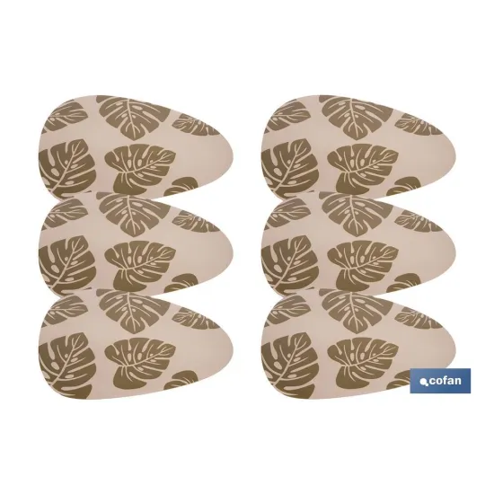 BAJOPLATO FORMA TRIANGULAR DE COLOR MARRON CLARO  ESTAMPADO  MEDIDA 45 X 36 CM (PACK: 6 UDS) - Almacén de Ferretería Acor