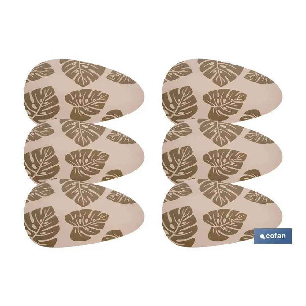 BAJOPLATO FORMA TRIANGULAR DE COLOR MARRON CLARO  ESTAMPADO  MEDIDA 45 X 36 CM (PACK: 6 UDS) - Almacén de Ferretería Acor