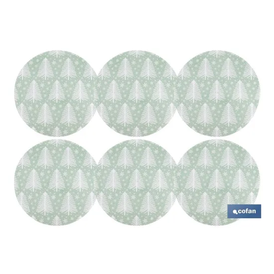 BAJOPLATO REDONDO DE COLOR VERDE / BLANCO MEDIDA 38 CM (PACK: 6 UDS) - Almacén de Ferretería Acor