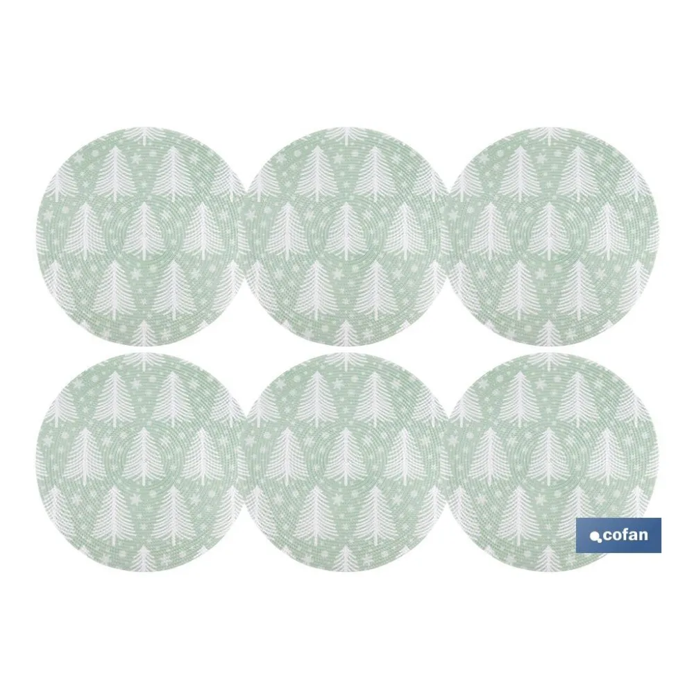 BAJOPLATO REDONDO DE COLOR VERDE / BLANCO MEDIDA 38 CM (PACK: 6 UDS) - Almacén de Ferretería Acor