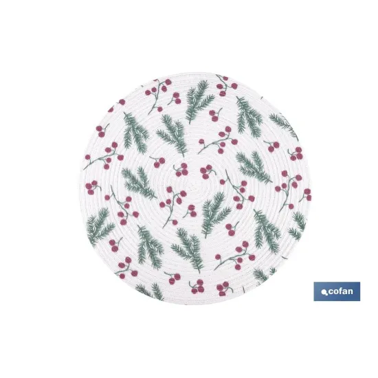 BAJOPLATO REDONDO ESTAMPADO HOJAS  MEDIDA 38 CM (PACK: 6 UDS) - Almacén de Ferretería Acor