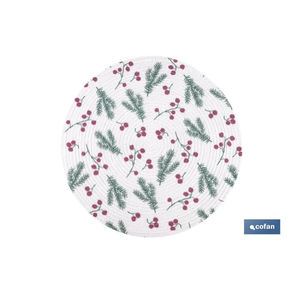BAJOPLATO REDONDO ESTAMPADO HOJAS  MEDIDA 38 CM (PACK: 6 UDS) - Almacén de Ferretería Acor