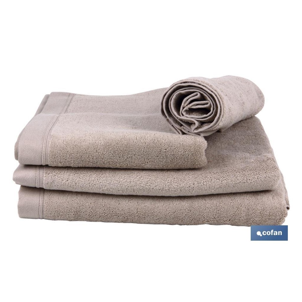 TOALLA BAÑO BEIGE GR.580/M2 MODELO ABISINIA 100X150cm