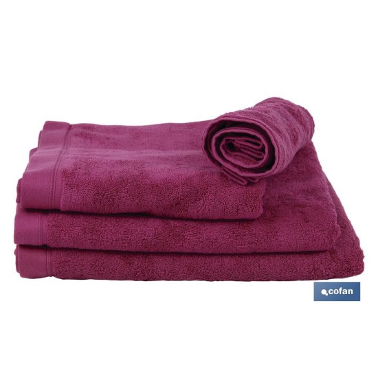 TOALLA DUCHA PÚRPURA GR.580/M2 MODELO MAR ROJO 70X140cm