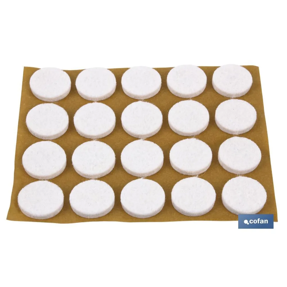 BL 2x20 UDS FIELTRO REDONDO BLANCO 17X3MM (PACK: 10 UDS) - Almacén de Ferretería Acor