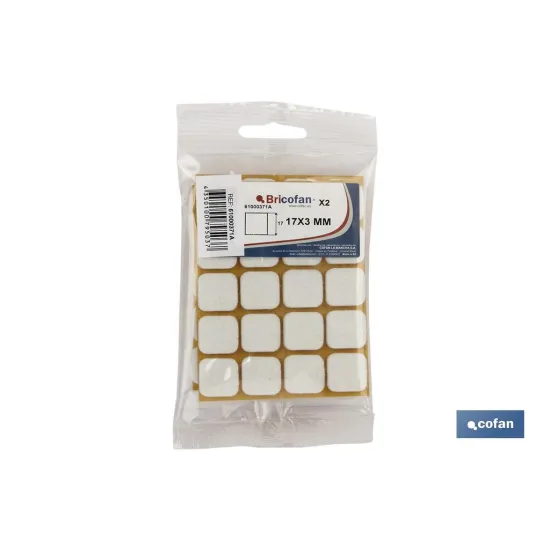 BL 2x12 UDS FIELTRO CUADRADO BLANCO 22X22X3MM (PACK: 10 UDS) - Almacén de Ferretería Acor