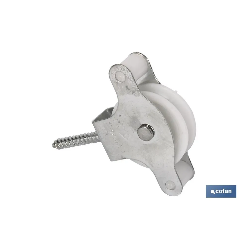 2 UDS. POLEA CON TIRAFONDO 40 MM VENTA UNITARIA (PACK: 1 UDS) - Almacén de Ferretería Acor